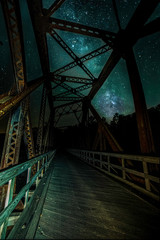 Fototapeta na wymiar Milkyway over the bridge