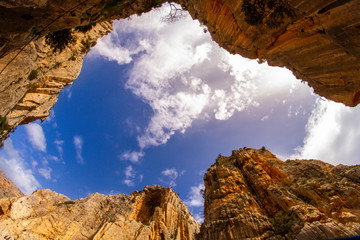 Beautiful view from the Caminito Del Rey mountain. Andalusia, Spain
