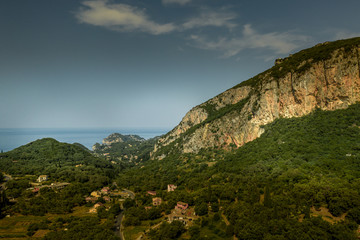 Fototapeta na wymiar Epic view of Corbu mountains, Greece