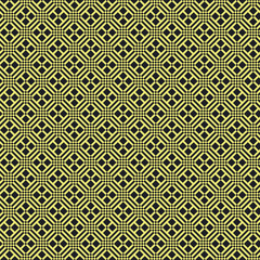 Seamless black and gold diagonal vintage op art plaid pattern vector