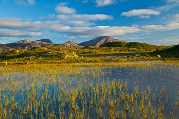 Lago Loch Dail Beag (Lake).  Playa Dhail Beag Beach. West Lewis island. Outer Hebrides. Scotland, UK