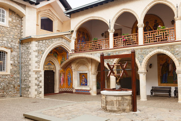 Fototapeta na wymiar Kykkos monastery of the Cyprus Orthodox Church, which houses the Kykkos icon of the mother Of God.