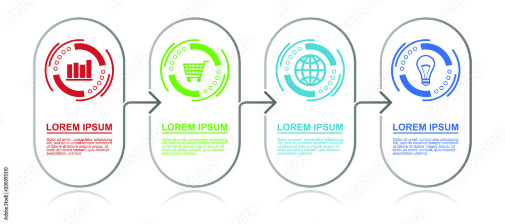 Aufkleber infographic vector template for business presentation