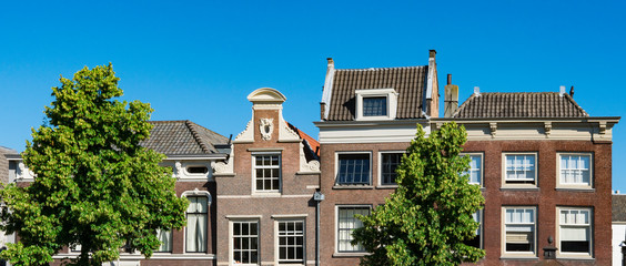 Historical buildings in street Nieuwe Haven. Dordrecht, The Netherlands