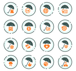 Insurance icons set