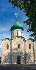 Fototapeta na wymiar Transfiguration cathedral. City of Pereslavl Zalessky, Russia. Years of construction 1152 - 1157