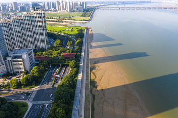 Fototapeta premium panoramic city skyline in hangzhou china