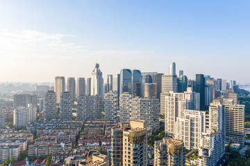 panoramic city skyline in hangzhou china