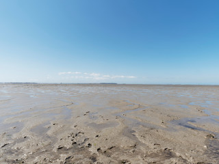 Baie d'Yves en Charente-Maritime, lagune cotière vaseuse à marais basse