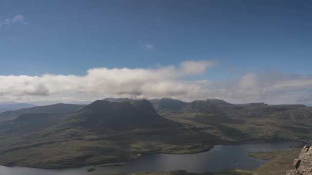 Timelapse of rolling clouds from Stac Pollaidh in Scotland