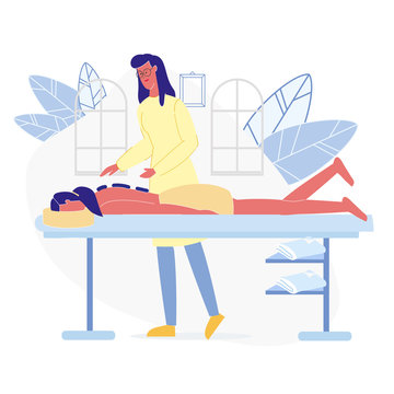 recommend clip art: Relaxing Massage Therapy Flat Vector Illustration
