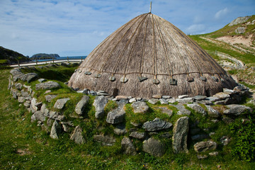 Poblado de Edad del Hierro junto a playa Bostadh (Iron Age village nearby Bostadh Beach). Great...