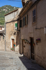 medieval street in Valdemossa, Spain
