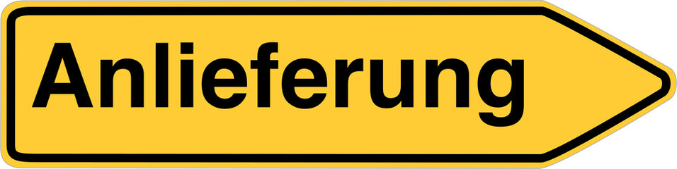 Anlieferung - Wegweiser rechts