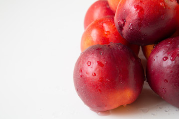 Nectarines. Background. Close up. Fruits, healthy, proper nutrition.