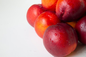 Nectarines. Background. Close up. Fruits, healthy, proper nutrition.
