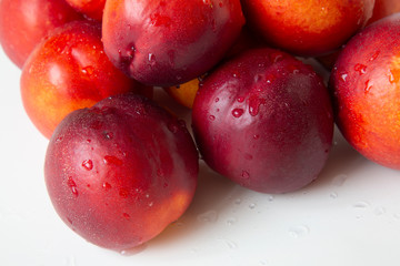 Nectarines. Background. Close up. Fruits, healthy, proper nutrition.