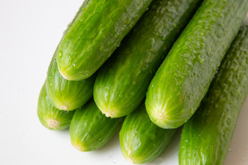 Cucumbers. Background. Close up. Vegetables, healthy, proper nutrition.
