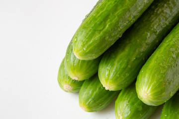 Cucumbers. Background. Close up. Vegetables, healthy, proper nutrition.