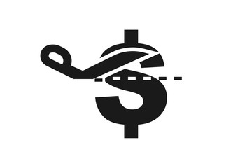 Modern Cost Cutting or reduce Icons, tax reduce icon 
