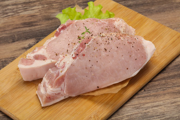 Raw pork meat steak for grill