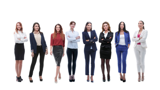 panoramic photo of a big business team standing together