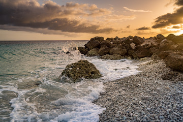 Sunset at the beach   Views around the Caribbean island of Curacao