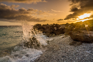 Sunset at the beach   Views around the Caribbean island of Curacao