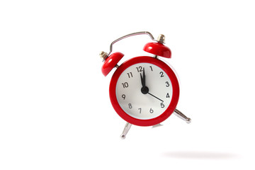 alarm clock on a white background. Retro clock, alarm clock