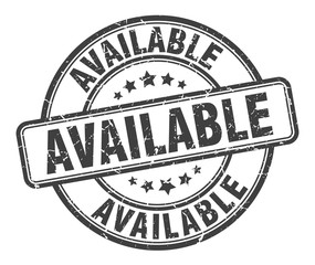 available stamp. available round grunge sign. available