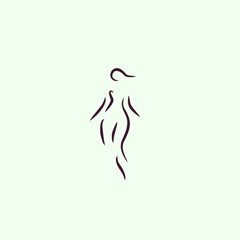 woman shape nude line illustration vector
