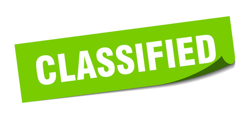 classified sticker. classified square isolated sign. classified
