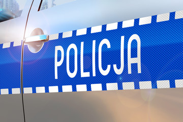 Police car door - accident/ crime news/ breaking news (Policja - Polish/ Police - English) © PX Media
