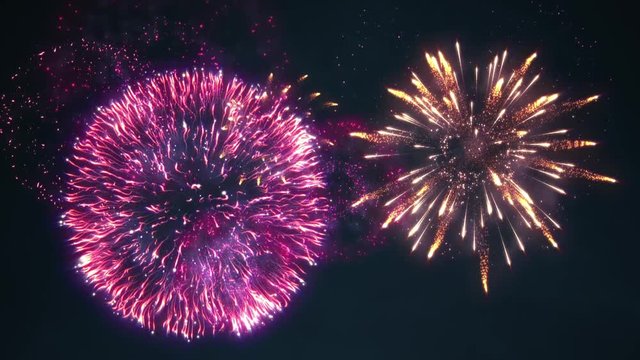 Fireworks in the storm sky