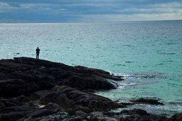 Costa de isla South Harris. Coastal View South Harris Island. Outer Hebrides. Scotland, UK