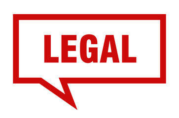 legal sign. legal square speech bubble. legal