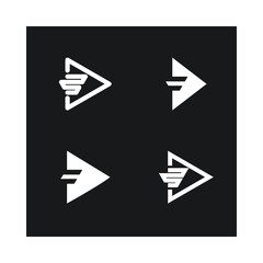 abstract Letter F Play logo and Media Player logo for MultimediaCompany