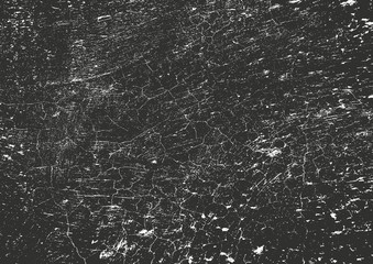 Distress old cracked concrete texture, vector illustration. Black and white grunge background. Stone, asphalt, plaster, marble.