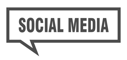 social media sign. social media square speech bubble. social media