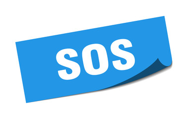 sos sticker. sos square isolated sign. sos