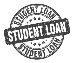 student loan stamp. student loan round grunge sign. student loan