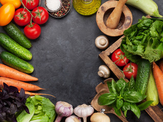 Assorted raw organic vegetables