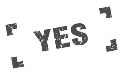 yes stamp. yes square grunge sign. yes