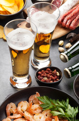 Draft beer and snacks