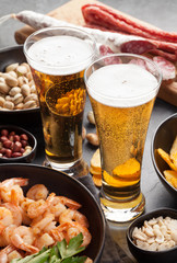Draft beer and snacks
