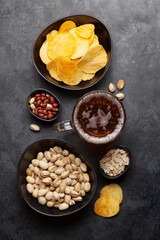 Draft beer and snacks