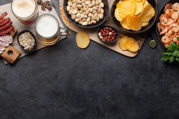 Draft beer and snacks