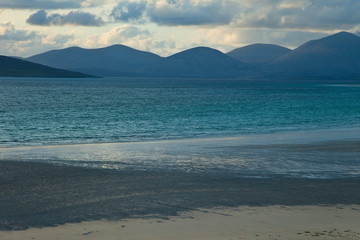 Vista panorámic de North Harris desde playa Seilebost. Panoramic view of North Harris from...