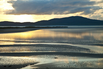 Paisaje mareal en fiordo de Taransay. Tidal landscape in Sound of Taransay. South Harris Island....
