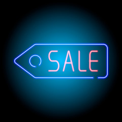 vector neon label with the word sale